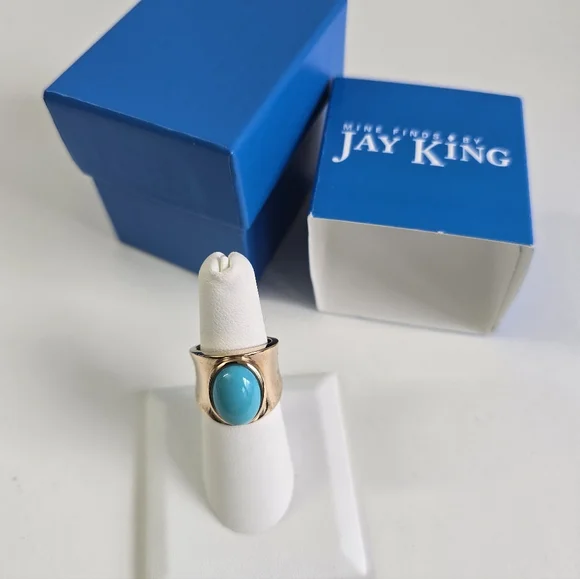 Rare Sterling Silver 925 TURQUOISE EGG RING - Picture 5 of 8